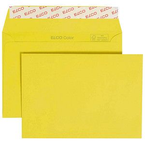 ELCO Briefumschläge Color DIN C6 ohne Fenster intensivgelb haftklebend 25 St. von Elco
