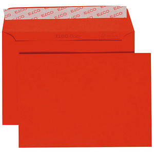 ELCO Briefumschläge Color DIN C6 ohne Fenster intensivrot haftklebend 25 St. von Elco