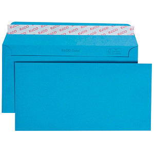 ELCO Briefumschläge Color DIN lang ohne Fenster intensivblau haftklebend 25 St. von Elco