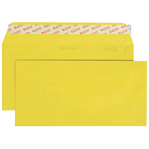 ELCO Briefumschläge Color DIN lang ohne Fenster intensivgelb haftklebend 25 St. von Elco