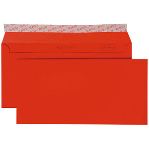 ELCO Briefumschläge Color DIN lang ohne Fenster intensivrot haftklebend 25 St. von Elco