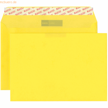 Elco Briefumschläge Color intensiv-gelb Haftklebung 100 g/qm VE=250 St von Elco