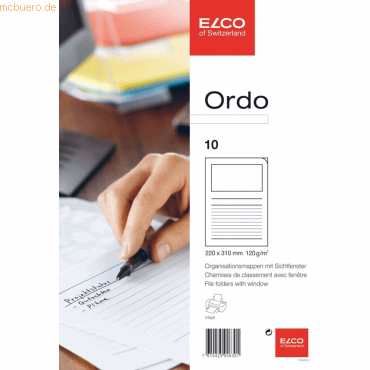 Elco Organisationsmappe Ordo classico Papier A4 220x310 mm weiß VE=10 Elco Organisationsmappe Ordo classico Papier A4 220x310 mm weiß VE=10 von Elco