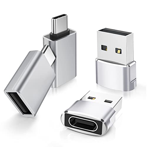 Elebase 4 Pack USB auf USB-C Adapter & Typ-C Stecker auf Buchse Ladegerät,Thunderbolt 4 auf Typ A OTG Konverter für iPhone 12 13 14 15 MacBook Pro Apple Watch Ultra iWatch 9 Samsung Galaxy S24 S23 S22 von Elebase