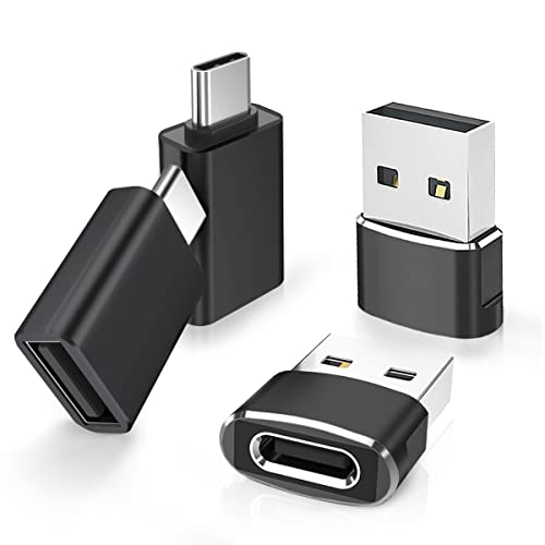 Elebase 4 Pack USB auf USB-C Adapter und Typ-C Stecker auf Buchse Ladegerät,Thunderbolt 4 auf Typ A OTG Konverter für iPhone 12 13 14 15 Pro Max Plus,Maus Tastatur,Galaxy S23 S24,MacBook,Apple Watch von Elebase