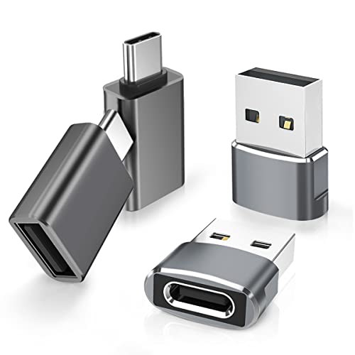 Elebase 4 Pack USB auf USB-C Adapter & Typ-C Stecker auf Buchse Ladegerät,Thunderbolt 4 auf Typ A OTG Konverter für iPhone 15 14 13 12 MacBook Pro Apple Watch Ultra iWatch 9 Samsung Galaxy S24 S23 S22 von Elebase