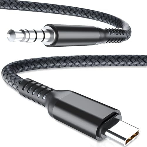 Elebase USB C auf 3.5mm Aux Kabel Typ-C Audio Klinkenkabel USB Typ C auf 3.5mm Klinke Aux Kabel für Samsung Galaxy Z Flip Fold 5,S24 Ultra S23 S22 S21 S20 S10,iPad 10th,Air 4 5 2020 Mini 6 Generazione von Elebase
