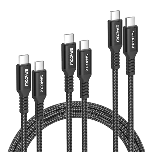 Elebase Samsung Galaxy S24 Ladekabel,USB C auf Typ C 100W Kabel 1/2/3M 3Stück,Schnellladekabel PD Nylon Ladekabel für iPhone 16 15 Plus,iPad Pro 11,iPad 10 Air 4 Mini 6,Samsung Galaxy A12 A13 A21 A22 von Elebase