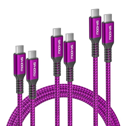 Elebase USB C auf Typ C 100W Kabel 1/2/3M 3Stück,Schnellladekabel PD Nylon Ladekabel für iPhone 16 15 Plus,iPad Pro 11 12.9,iPad 10th Air 4 5 Mini 6 Generazione,Samsung Galaxy Tab S6 S7 A7 A9 Lite S8 von Elebase