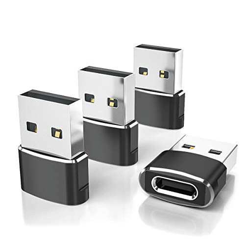 Elebase USB C auf USB Adapter 4 Pack,Typ C Buchse zu A Stecker Ladekabel für iPhone 12 13 14 15 Pro Max,Samsung Galaxy Z Fold Flip 3 4 5 S24 S23 S22 S21 S20 S10,iPad 10 11 Air 4 5 Mini 6,iWatch 9,8,7 von Elebase