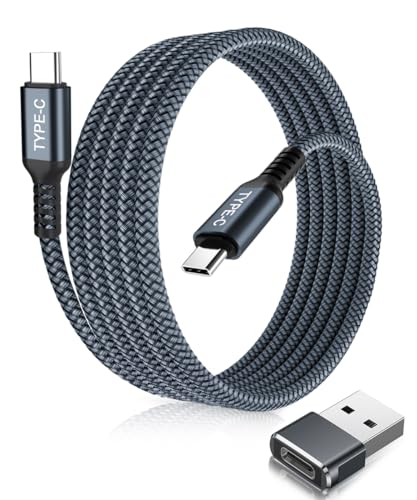 Elebase USB Typ C auf C 100W Kabel 1M mit USB Adapter,Schnellladepd Ladekabel für iPhone 15 16 Pro Max,Car Play,MacBook Mac,iPad 10 11 Air 4 5 Mini 6,Samsung Galaxy Z Flip Fold 4 5 S23 S24 A53 A54 von Elebase
