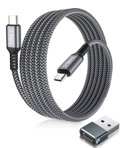 Elebase USB Typ C auf C 100W Kabel 2M mit USB Adapter,Schnellladepd Ladekabel für iPhone 15 Pro Max Plus,Car Play,MacBook Mac,iPad 9 10 2022,Samsung Galaxy Z Flip Fold 4 5,M11 M12 M31 M32 M21 M22 M51 von Elebase