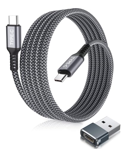 Elebase USB Typ C auf C 100W Kabel 2M mit USB Adapter,Schnellladepd Ladekabel für iPhone 15 16 Pro Max Plus,Car Play,MacBook Mac,iPad 10 2022,Samsung Galaxy Z Flip Fold 4 5,M11 M12 M31 M32 M21 M22 M51 von Elebase