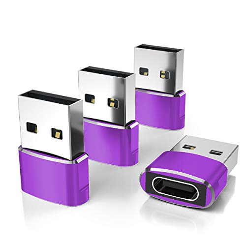 Elebase USB auf USB-C Adapter 4 Pack,Typ C Buchse auf A Stecker Ladekabel für Apple Watch Ultra iWatch 9 8,iPhone 15 14 13 12 Pro Max Plus,iPad 9 10 Air 4 5 Mini 6, Auto,Samsung Galaxy S24 S23 S22 von Elebase