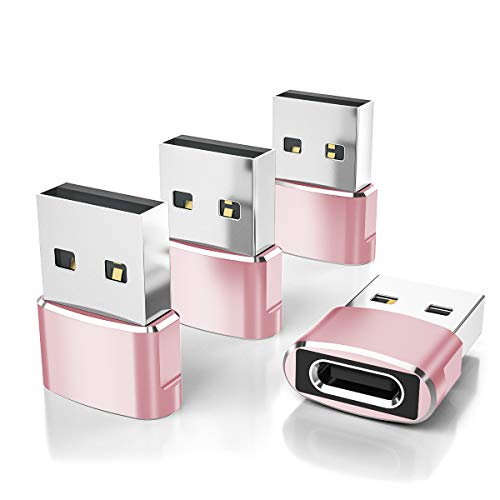 Elebase USB auf USB-C Adapter 4 Pack,Typ C Buchse auf A Stecker Ladekabel für Apple Watch Ultra iWatch 9 8,iPhone 15 14 13 12 Pro Max Plus,iPad 9 10 Air 4 5 Mini 6, Auto,Samsung Galaxy S24 S23 S22 von Elebase