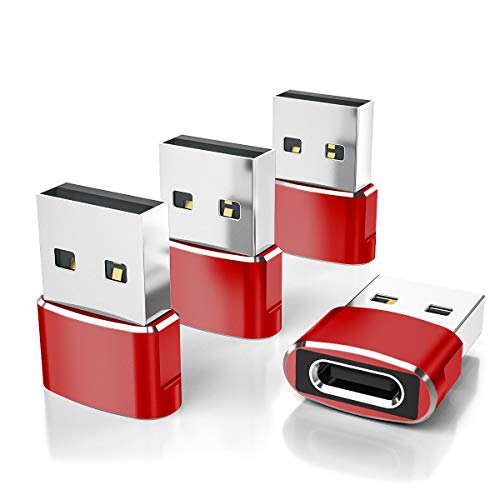 Adapter für Samsung S24,Elebase USB auf USB C Adapter 4 Pack,Typ C Buchse auf A Stecker Ladegerät Netzteil für iWatch 10,iPhone 16 14 13,iPad 10 Air 4 5 Mini 7,AutoLadegerät,Samsung Galaxy S24 S23 S22 von Elebase