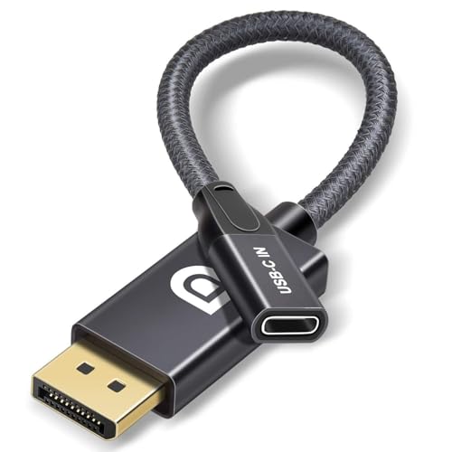 USB C Buches auf DisplayPort Stecker Kabel Adapter 4K@60Hz Zweirichtungs USB Typ C 3.1 Eingang zu DP Ausgang Konverter,USB C Thunderbolt 3 Adapter für das Neue MacBook Pro,Mac Air,Chromebook Pixel,PS5 von Elebase