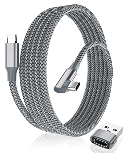 USB C auf Typ C 100W abgewinkelt Kabel 2M mit USB A Adapter,Winkelstecker 90 grad Schnellladekabel PD Ladekabel für iPad 10 Air 4 5,Pro Mini 6 Generation,iPhone 15 Plus Max,Samsung Galaxy S23,A54,A53 von Elebase