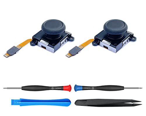 ElecGear 2X Hall Effekt Joystick Ersatz für Switch Joy-Con, Elektromagnetischer Sensor Thumbstick-Modul für Joy Con Controller, Reparaturwerkzeug und Energiesparmodul im Lieferumfang enthalten von ElecGear