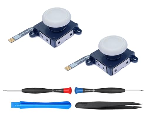 ElecGear 2x TMR-Joystick-Ersatz für Switch Joy-Con Controller, TMR Hall Steuerstick für Switch LCD, OLED, Lite und einige Laptop Handheld Computer Ersatzteile und Werkzeuge (Weiß) von ElecGear
