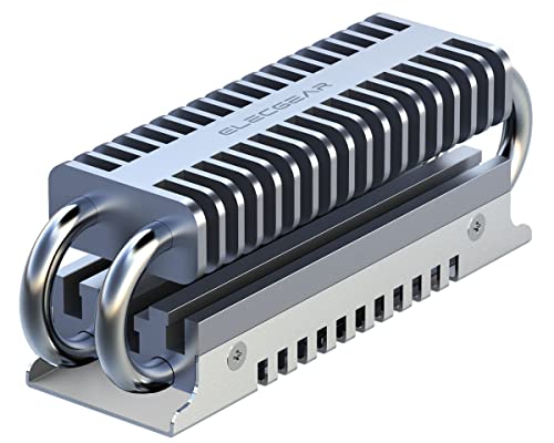 ElecGear EL-80P M.2 2280 SSD Kühlkörper, Heatpipe + Doppeldecker-Kühler aus Aluminium Heatsink für 80mm PCIe NVMe und SATA interne Gaming SSD mit Wärmeleitpads von ElecGear