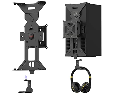 ElecGear Magnetische Wandhalterung für Xbox Series X, Metallische Halterung mit Gaming Headset Haken – montieren XSX Vertikal, Horizontal oder unter dem Schreibtisch von ElecGear