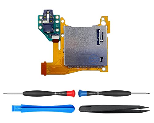 ElecGear Spiel Kartenleser Ersatz für Switch LITE HDH-001, Spielkarten-Adaptersteckplatz PCB-Modul mit 3,5-mm-Kopfhörer-Audiobuchse, Reparaturteil-Werkzeugsatz enthalten von ElecGear