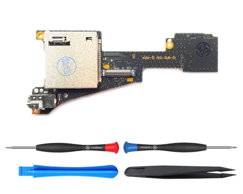 ElecGear Spiel und Micro-SD Kartenleser Ersatz für Switch OLED HEG-001, Spielkarten und TF Speicherkarten Adapter Steckplatzmodul mit 3,5-mm-Audio-Buchse, Reparaturteil-Werkzeugsatz enthalten von ElecGear