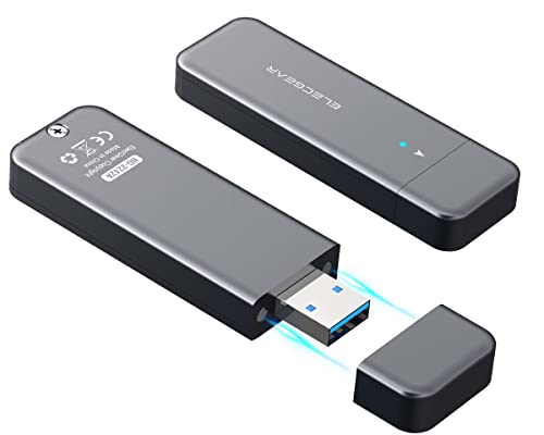 ElecGear USB Mini Gehäuse für 2230/2242 SATA M.2 SSD, Serial ATA Aluminium Festplatten Adapter mit Magnetkappe, 10 Gbit/s Flash-Laufwerk Interner Memory Stick Kartenleser (NG-2242A) von ElecGear