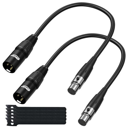Elecan 3-poliger XLR-Stecker auf Mini-XLR-Buchse (TA3F) Mikrofonkabel-Adapter, 3 m, für Blackmagic Pocket Cinema Kamera BMPCC Video Assist 4K Sharp 8K & C70, Pro Lapel Audio Ersatzkabel von Elecan