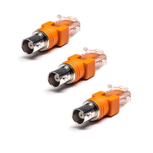 3 Stück BNC Buchse auf RJ45 Adapter Stecker 180 Grad 50 Ohm Koaxial Barrel RJ45 Adapter auf RF Stecker kann für Tester und Linienfinder verwendet werden von Elecbee