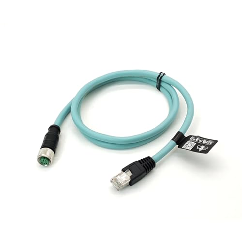 Elecbee M12 4-polige D-Code-Buchse auf RJ45-Stecker, hochflexibles Cat7-Industrie-Ethernet-Kabel, PVC von Elecbee