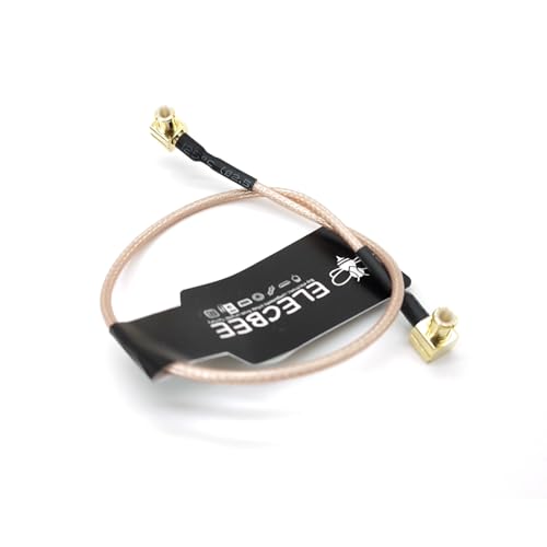 Elecbee MCX Koaxialkabel RG178 Braun Lötzinn mit abgewinkeltem MCX-Stecker, kompatibel mit Hochfrequenzkommunikationsantennen, GPS-Geräten und Funksystemen von Elecbee