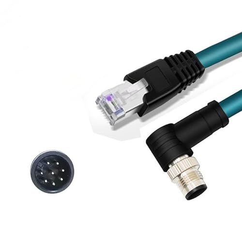 M12 8-poliger A-Code-Stecker abgewinkelt auf RJ45-Stecker, hochflexibles Cat6-Industrie-Ethernet-Kabel, PVC, dunkelgrün M12 8-poliger A-Code-Stecker abgewinkelt auf RJ45-Stecker, hochflexibles Cat6-Industrie-Ethernet-Kabel, PVC, dunkelgrün von Elecbee