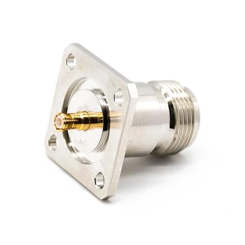 N Typ Buchse Adapter zu MCX Male Nickel Plating Straight 4 Loch Flansch RF Koaxialstecker von Elecbee