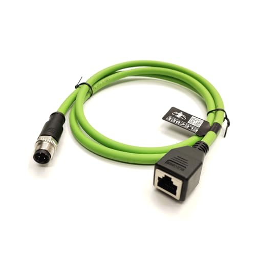 Netzwerkadapter M12 4-poliger D-kodierter Stecker auf RJ45-Buchse 1 Meter von Elecbee