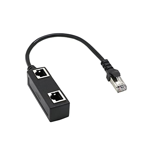 RJ45 Splitter Adapter 1 bis 2 Port Switch Kabel 20CM für Cat5 Cat6 LAN Ethernet Socket Connector(Zwei Ports können nicht gleichzeitig auf das Internet zugreifen) von Elecbee