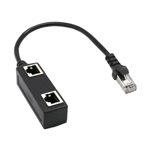RJ45 Splitter Adapter 1 bis 2 Port Switch Kabel 20CM für Cat5 Cat6 LAN Ethernet Socket Connector(Zwei Ports können nicht gleichzeitig auf das Internet zugreifen) von Elecbee