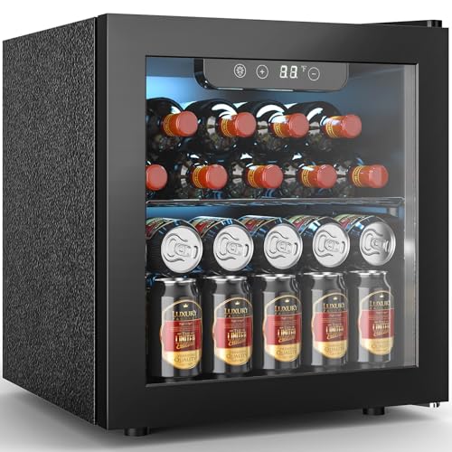 Electactic - Weinkühler für 12 Flaschen/48 Dosen, Mini-Glastür für Kühlschrank mit verstellbaren Einlegeböden, digitale Temperaturanzeige, nicht eingebauter kleiner Kühlschrank für Softdrinks, Electactic - Weinkühler für 12 Flaschen/48 Dosen, Mini-Glastür für Kühlschrank mit verstellbaren Einlegeböden, digitale Temperaturanzeige, nicht eingebauter kleiner Kühlschrank für Softdrinks, von Electactic