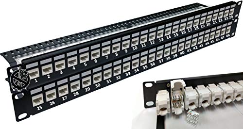 Patchpanel 24/48 Port 1U/2U CAT6/CAT6A ungeschirmt/abgeschirmt CAT6A 48-Port von Electriduct