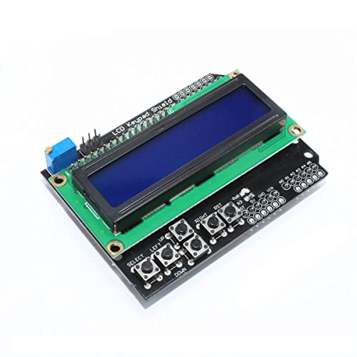 ElectroWorldFR LCD Keypad Shield 1602 LCD-Display Blau mit Tastatur für UNO R3 Mega Board von ElectroWorldFR
