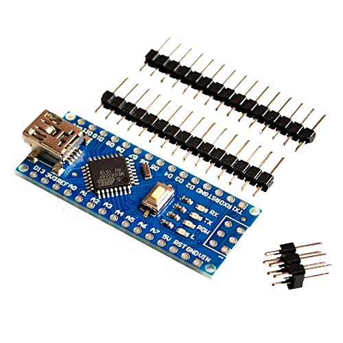 ElectroWorldFR Nano V3.0 Mini USB Karte ATmega328 5V 16MHz CH340 Mikrocontroller kompatibel mit UNO Nano v3 Original von ElectroWorldFR