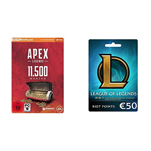 APEX Legends - 11.500 Coins | PC Download - Origin Code & League of Legends ‚Ǩ50 Prepaid Gift Card (7200 Riot Points) von Electronic Arts