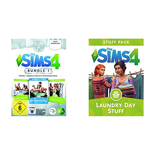 Die Sims 4 - Bundle Pack 1: Sonnenterrassen, Luxus-Party, Wellness-Tag [PC/Mac Code - Origin] & Die SIMS 4 - Waschtage - Accessoires DLC | PC Origin Instant Access von Electronic Arts
