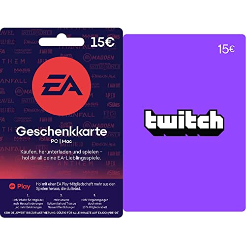 EA Geschenkkarte 15 € | PC/Mac Code + Twitch €15 Guthaben (Digital Code) von Electronic Arts