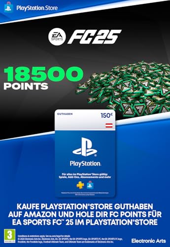 PlayStation Store Guthaben für FC 25 Ultimate Team - 18500 FC Points - PS4/PS5 Download Code - österreichisches Konto von Electronic Arts