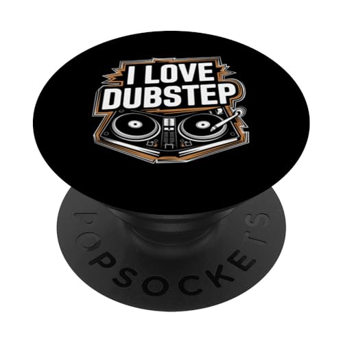 I Love Dubstep DJ Plattenspieler Music Beat PopSockets Klebender PopGrip von Electronic Dance Music Lovers Dubstep Vibes
