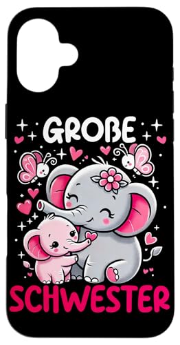 Große Schwester Elefantenliebhaberin Älteres Geschwisterkind Hülle für iPhone 16 Plus von Elefant Große Schwester in spe Neue Schwester