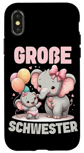 Große Schwester Elefantenliebhaberin Älteres Geschwisterkind Hülle für iPhone X/XS Große Schwester Elefantenliebhaberin Älteres Geschwisterkind Hülle für iPhone X/XS von Elefant Große Schwester in spe Neue Schwester