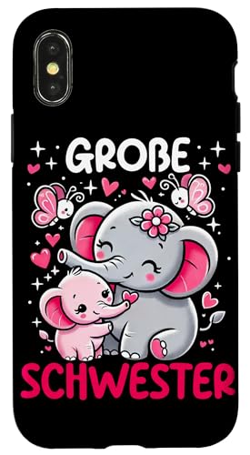Große Schwester Elefantenliebhaberin Älteres Geschwisterkind Hülle für iPhone X/XS Große Schwester Elefantenliebhaberin Älteres Geschwisterkind Hülle für iPhone X/XS von Elefant Große Schwester in spe Neue Schwester